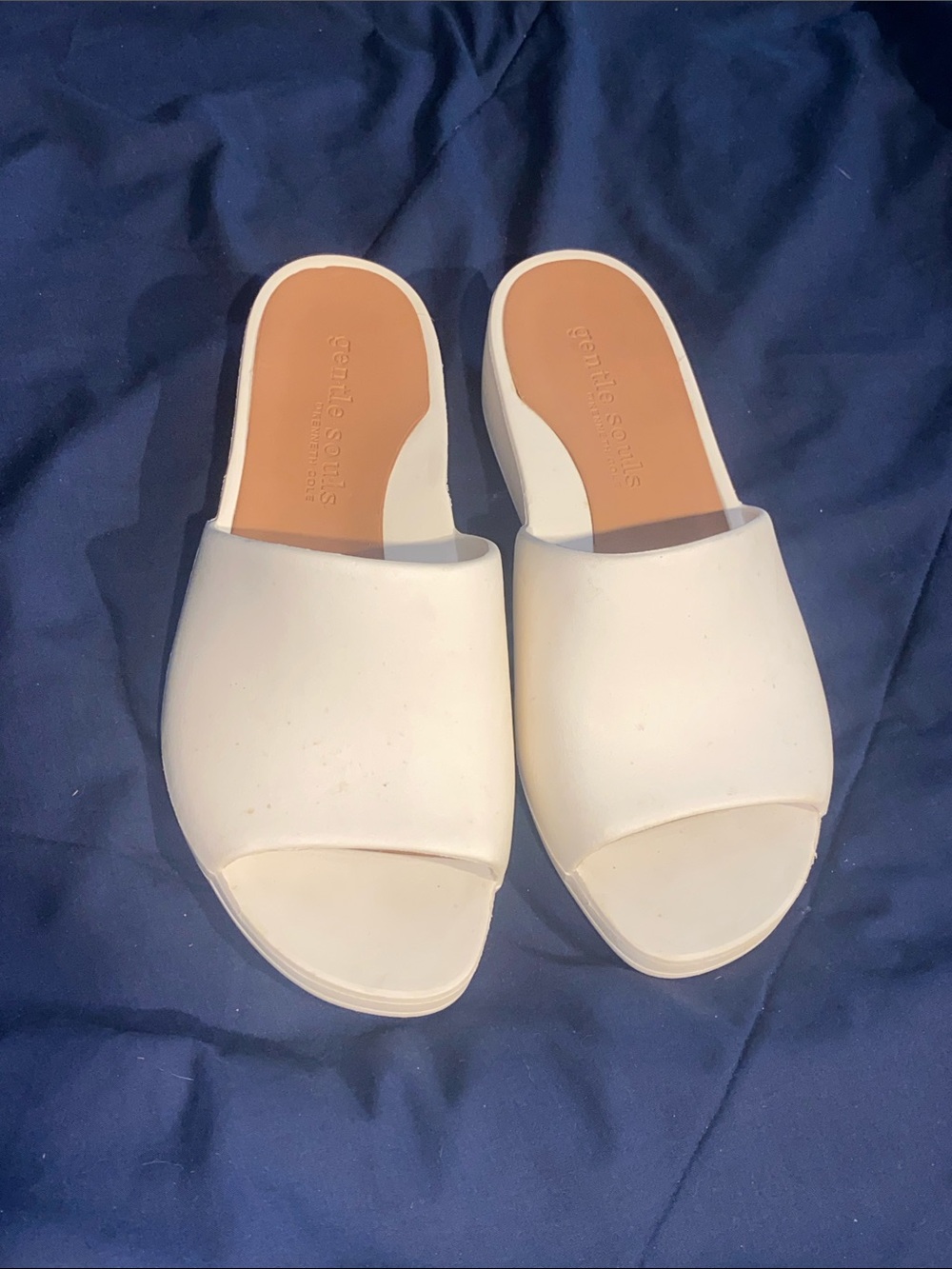 gentle souls white Slide Mules with Open Toe